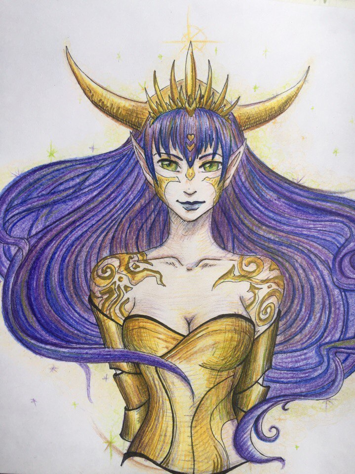 Character - My, , Eldarya, Characters (edit), Pencil, Art, Anime, Watercolor pencils, Longpost