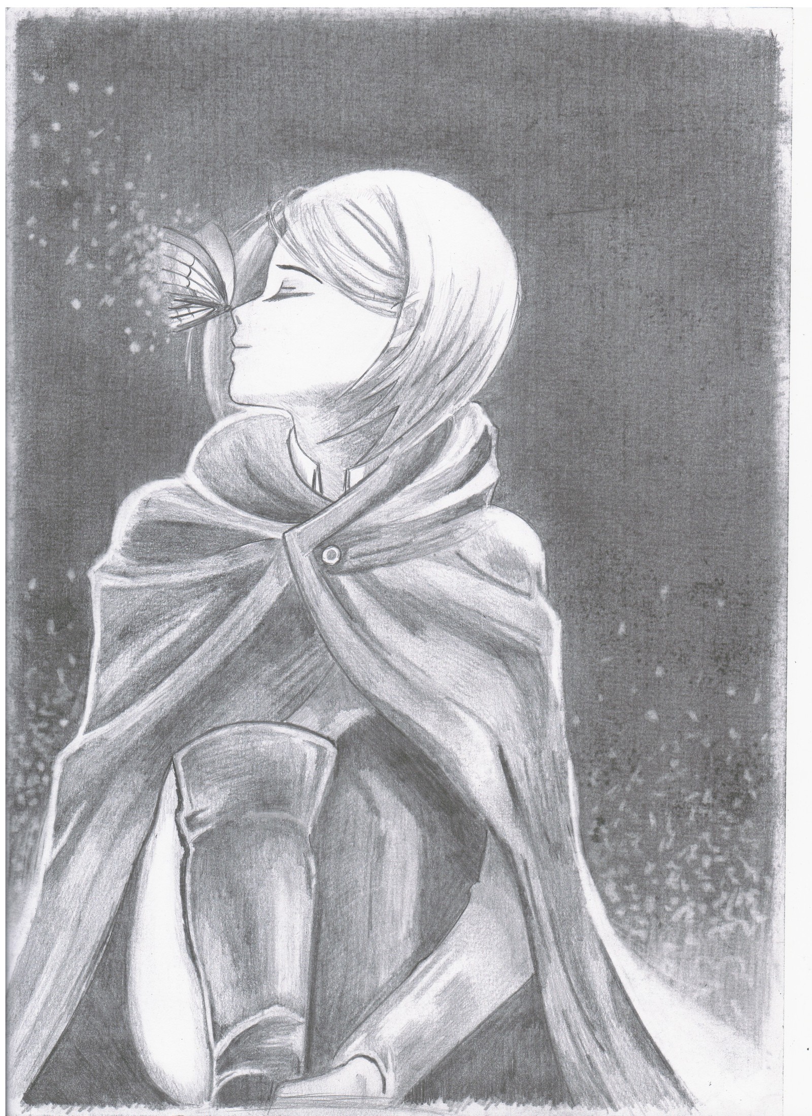 I don't know who it is)) - My, Art, Anime, Not anime, Simple pencil