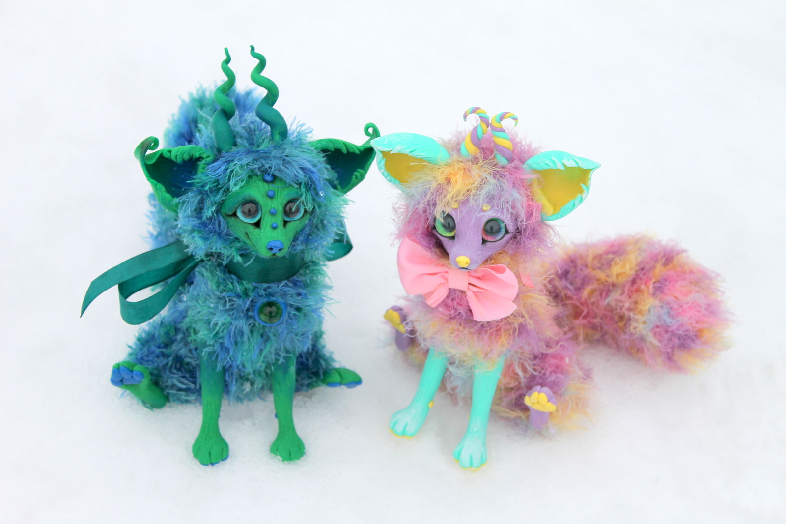 Friday mine: New colorful foxes. - My, Fox, Handmade, Unusual, Fantasy, Story, Longpost, Doll, Wind