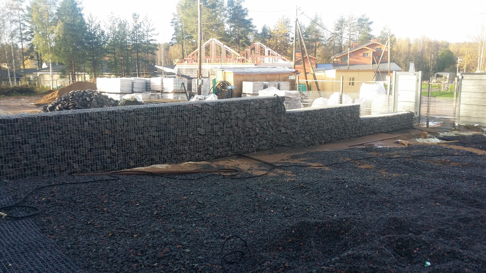 Installation of gabion structures - My, Gabion, Paving stones, Longpost, Landscaping, Lawn, beauty, Dacha, My