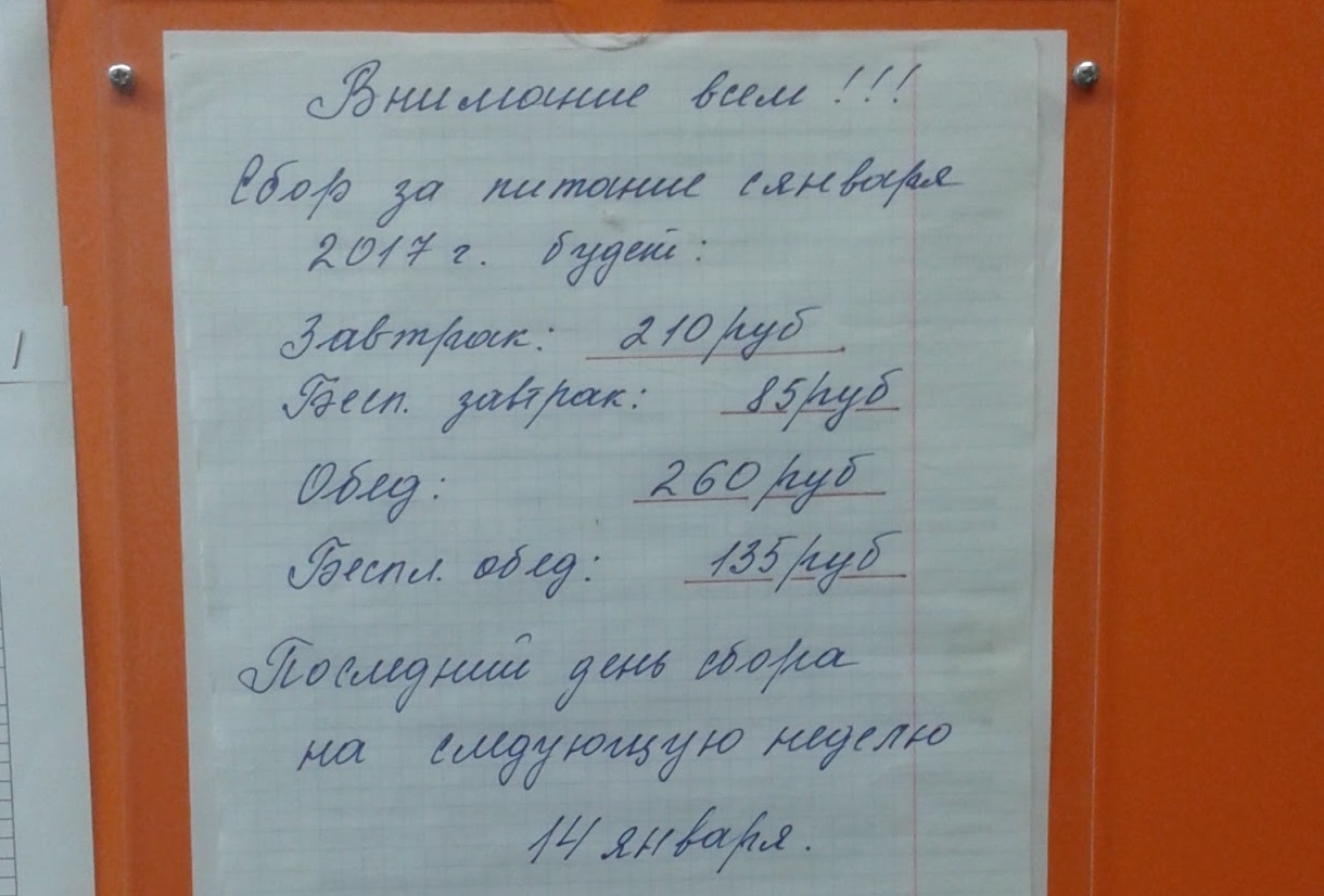 How much for free lunches? Russia... School... Yoshkar-Ola... - My, School, Announcement