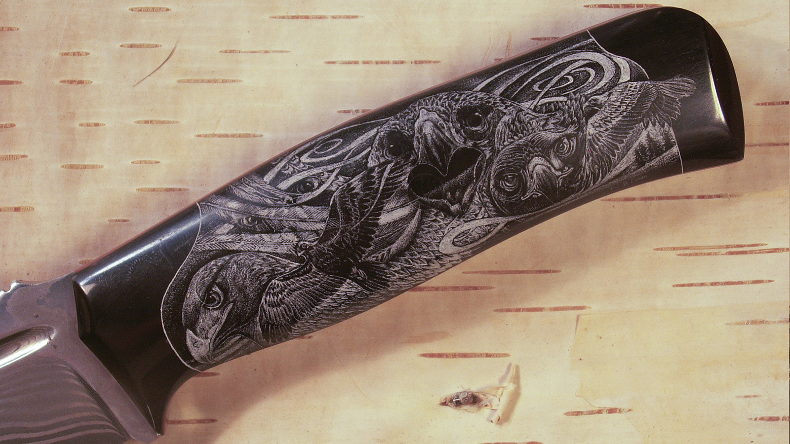 Scrimshaw. Examples of work and various techniques - My, Screamer, Scrimshaw, Weapon, Art, Knife, Video, Longpost