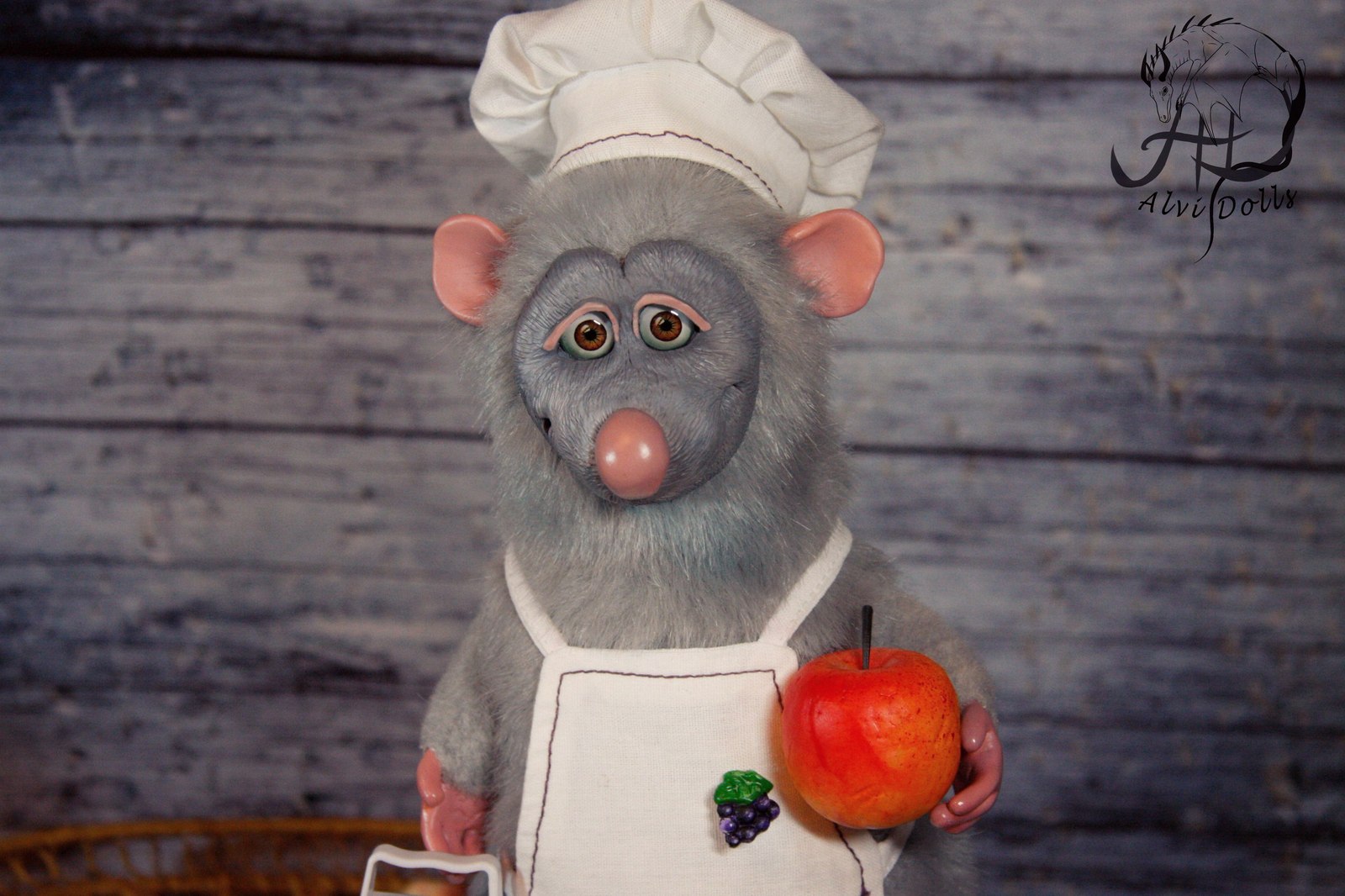 Rat Chef (based on the cartoon) - My, Polymer clay, Author's toy, Mixed media, With your own hands, Needlework, Longpost