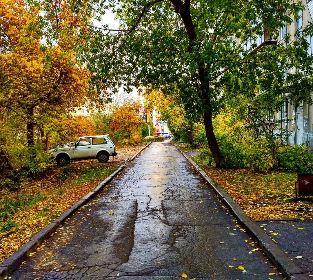 Autumn versus summer - My, Autumn, Summer, The photo