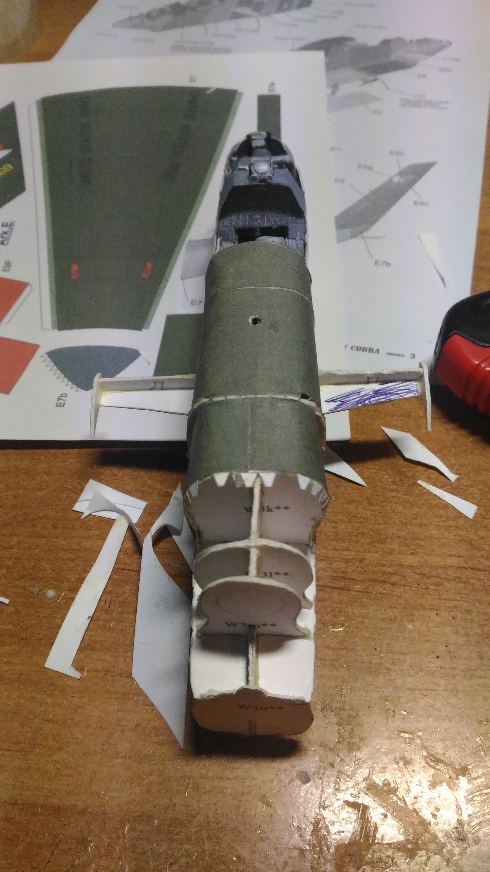 AH-1G made of paper - part one: cockpit and fuselage - My, Modeling, Paper modeling, Aviation, Vietnam, Longpost, Papercraft