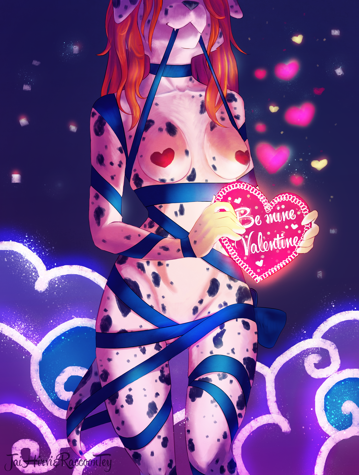 Romantic bondage - NSFW, My, Furry, Anthro, Dalmatian, Jaihirvi, Jaizub, Drawing