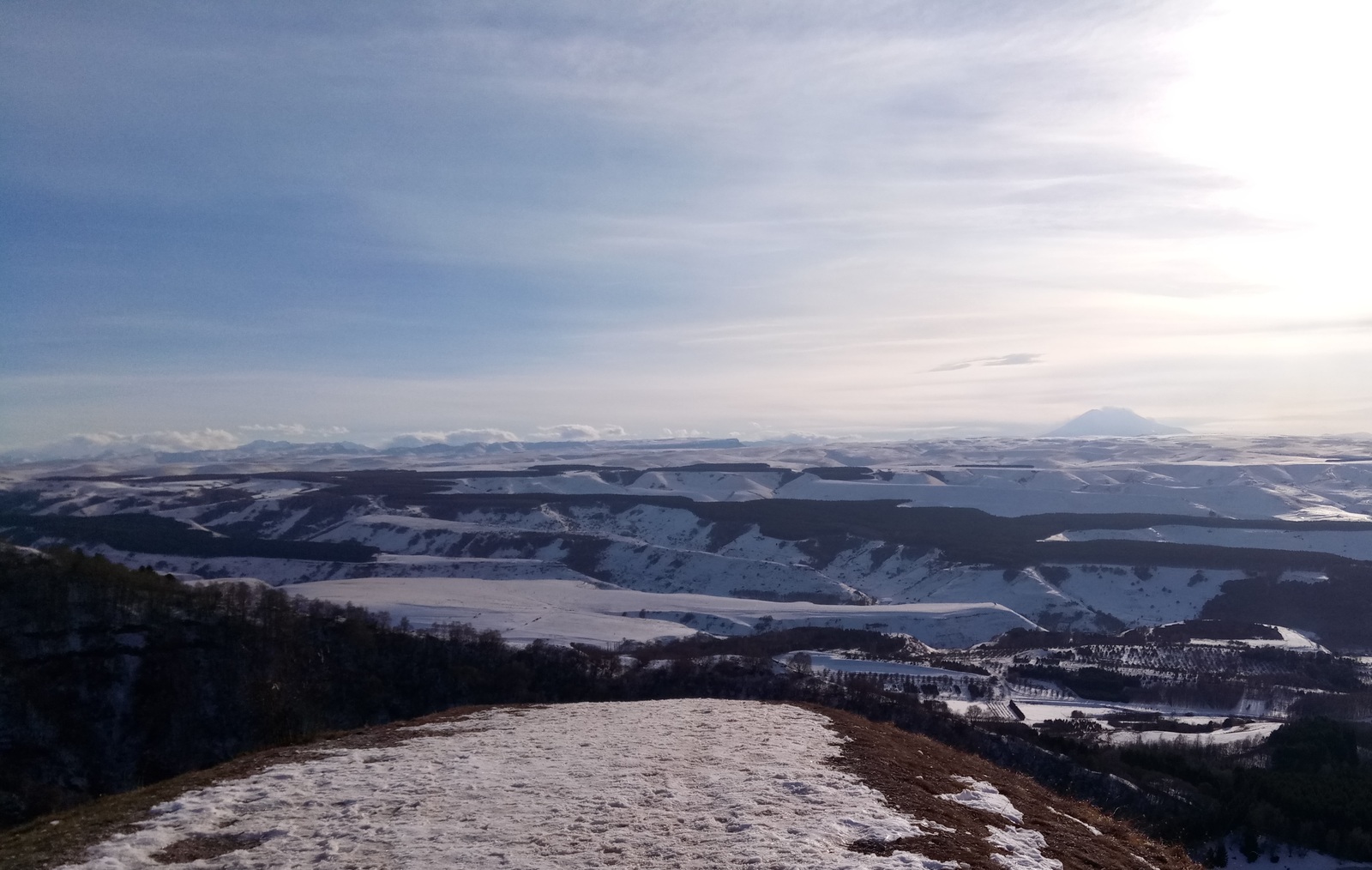 View from the mountain Small saddle - My, The photo, Kislovodsk, Elbrus, Caucasus, Small Saddle