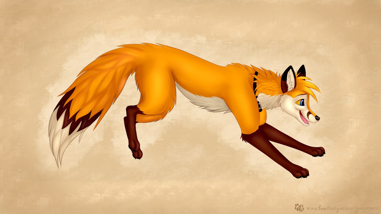 Cheerful Pistachio Tygydyk - My, Furry, Feral, Fox, Aerofistashka, Tygydyk, , Drawing