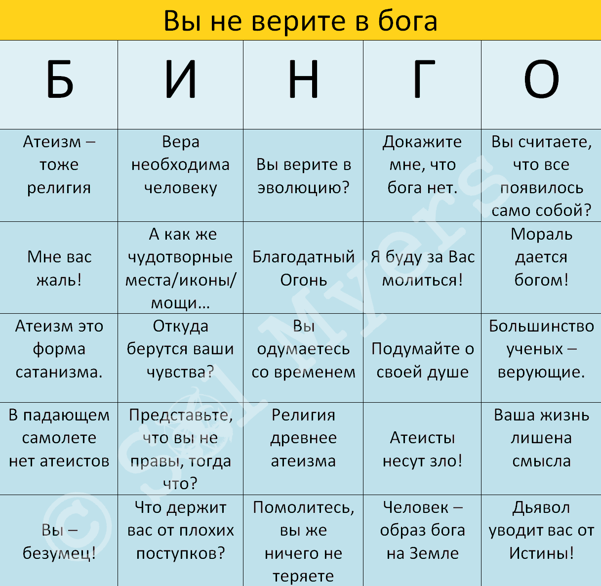 Вы не верите в бога бинго. Моя версия. | Пикабу