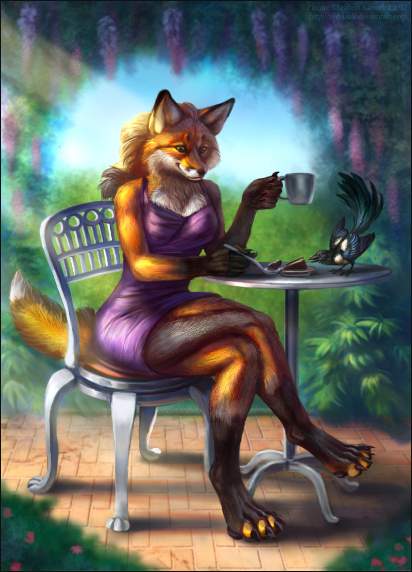 Fox with magpie - Red-Izak, Fox, Magpie, Art, Cake