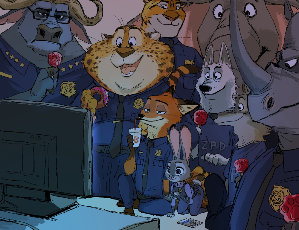 police - Art, Zootopia, Police, TV set, Nick and Judy, Claw, 
