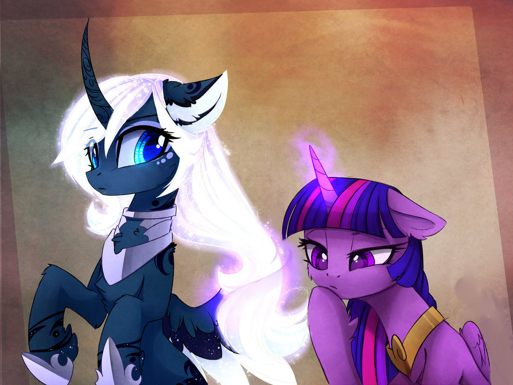 Such a different Moon, one Discord, some shipping, Twi and Tia - My little pony, Princess luna, Princess celestia, Discord, Shipping, Darkpony, MLP Lesbian, PonyArt, Longpost, Magnaluna