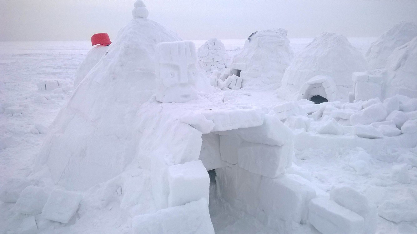 City of the Eskimos at the Ob HPP (Igloo 2017) - My, Obges, Igloo, North, Novosibirsk, Ob sea, Ob Reservoir, Russia, Video, Longpost