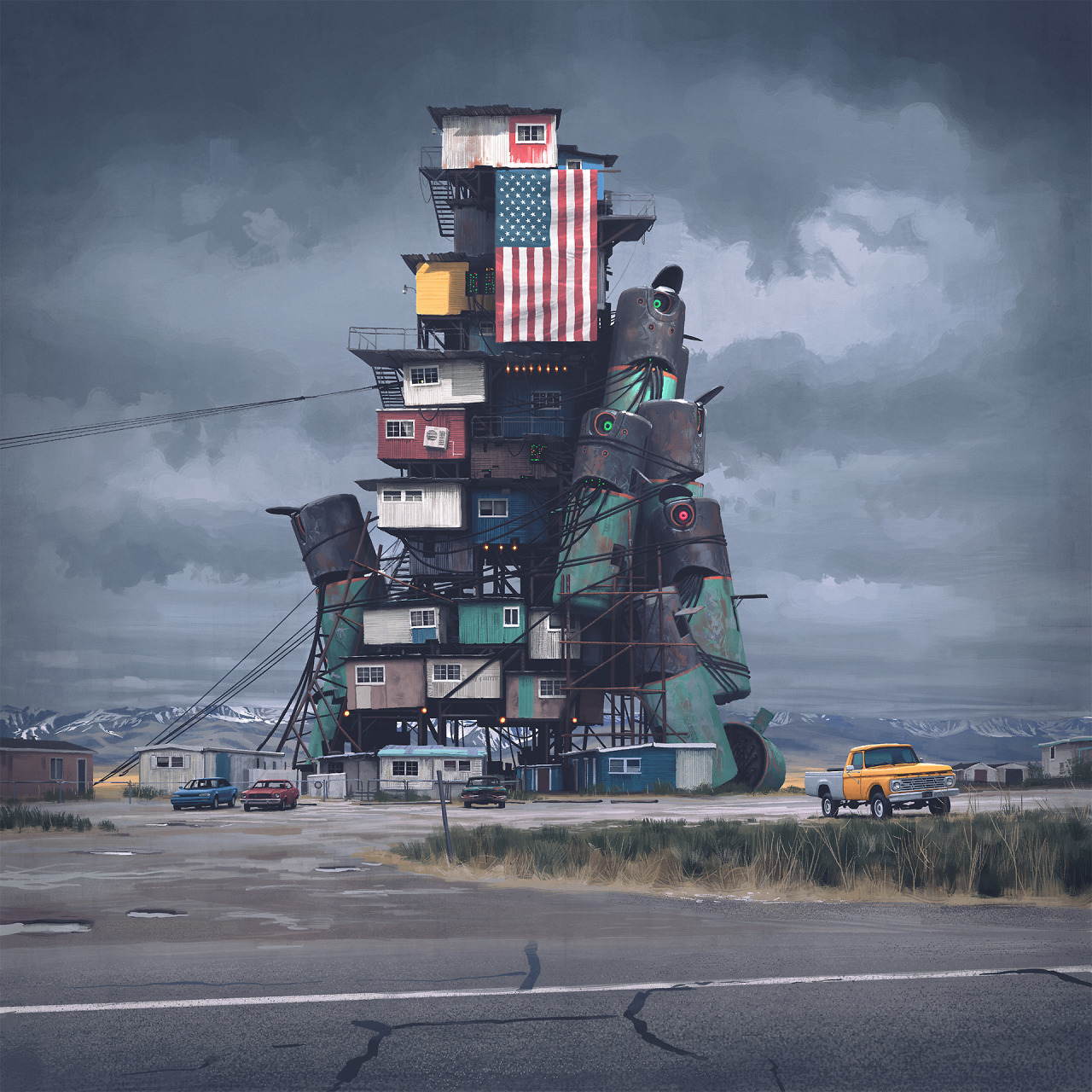 Art by SIMON STLENHAG - Арт, Рисунок, Фантастика, Научная фантастика, Simon stalenhag, Длиннопост