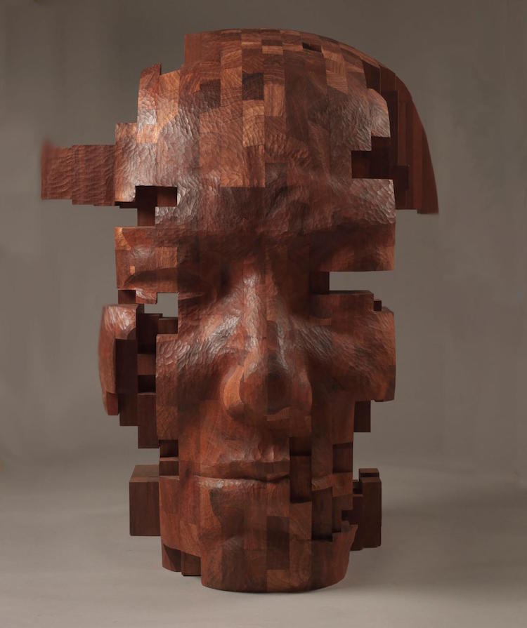 Pixel wood sculptures - Sculpture, , Longpost