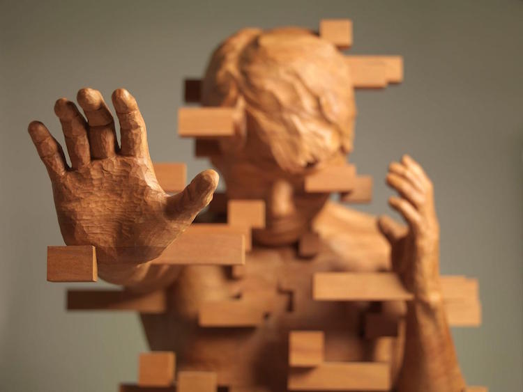 Pixel wood sculptures - Sculpture, , Longpost