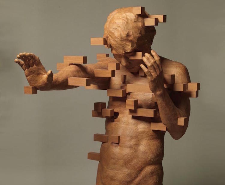 Pixel wood sculptures - Sculpture, , Longpost