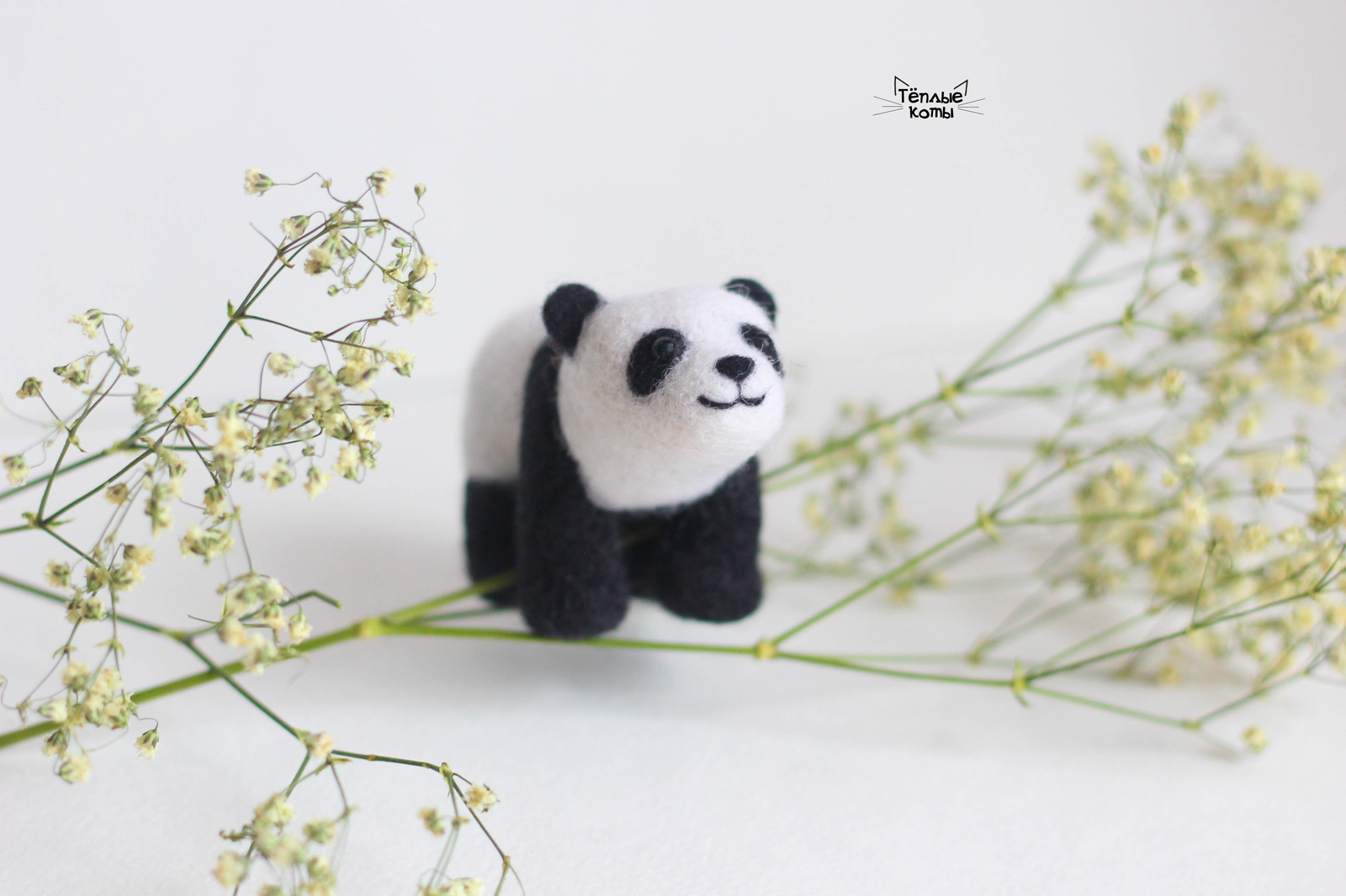 Little pandas in the technique of dry felting - My, Wallow, Dry felting, Handmade, Creation, Art, Wool toy, Author's toy, Animals