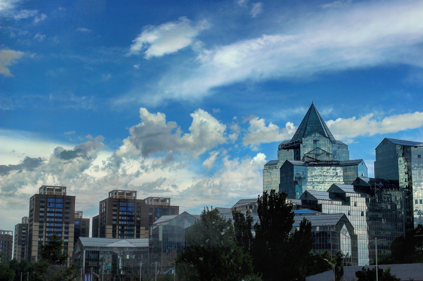 Along Al-Farabi Avenue, Almaty, Kazakhstan - My, Town, Road, Architecture, Sky, The photo, My, Kazakhstan