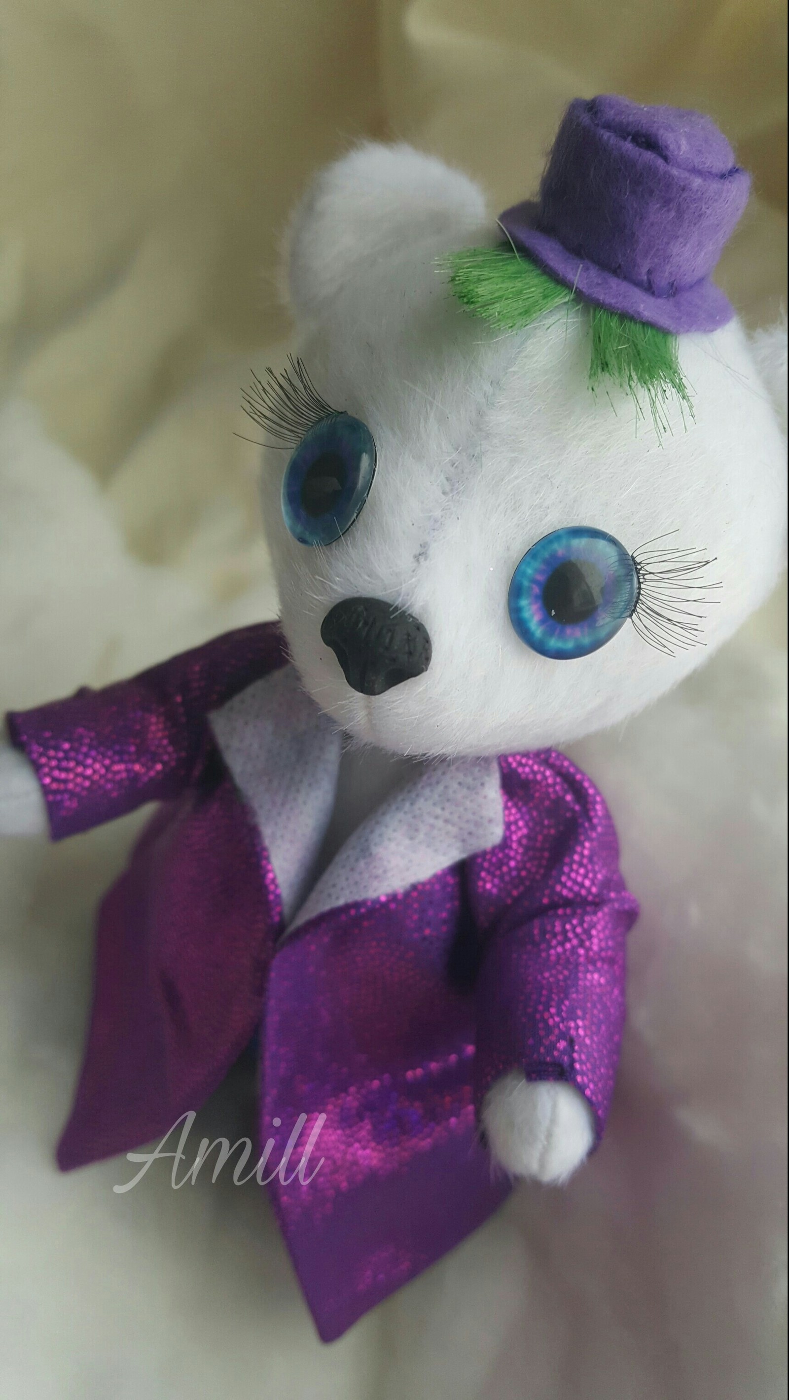 Bear Joker - My, Teddy bear, Bears, Author's toy, Handmade, Joker, Suicide Squad, Longpost