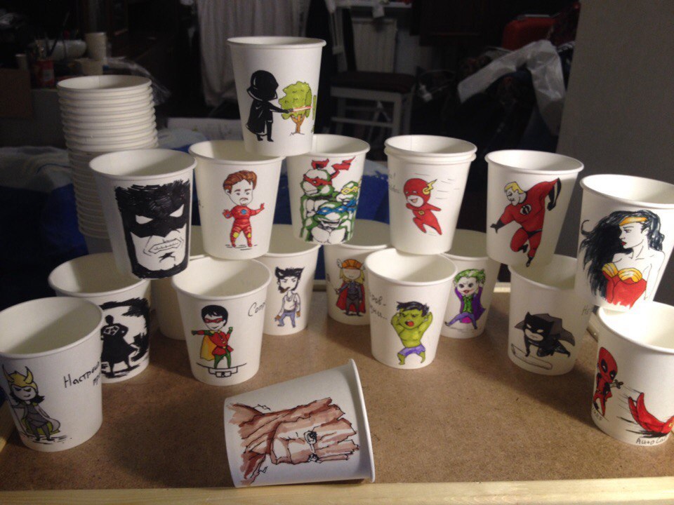 Coffee cups - My, February 23, , Superheroes, Coffee cups, Longpost, Architect