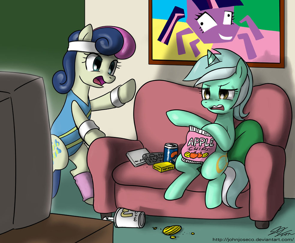 Being a Potato is a Sport - My little pony, PonyArt, Bon bon, Lyra heartstrings, Twilight sparkle, John joseco