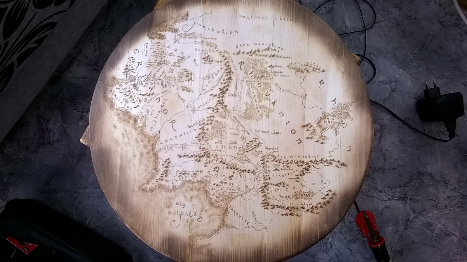 How I made a table based on The Lord of the Rings - My, Lord of the Rings, The hobbit, A shelf, Burning out, Pyrography, With your own hands, Longpost