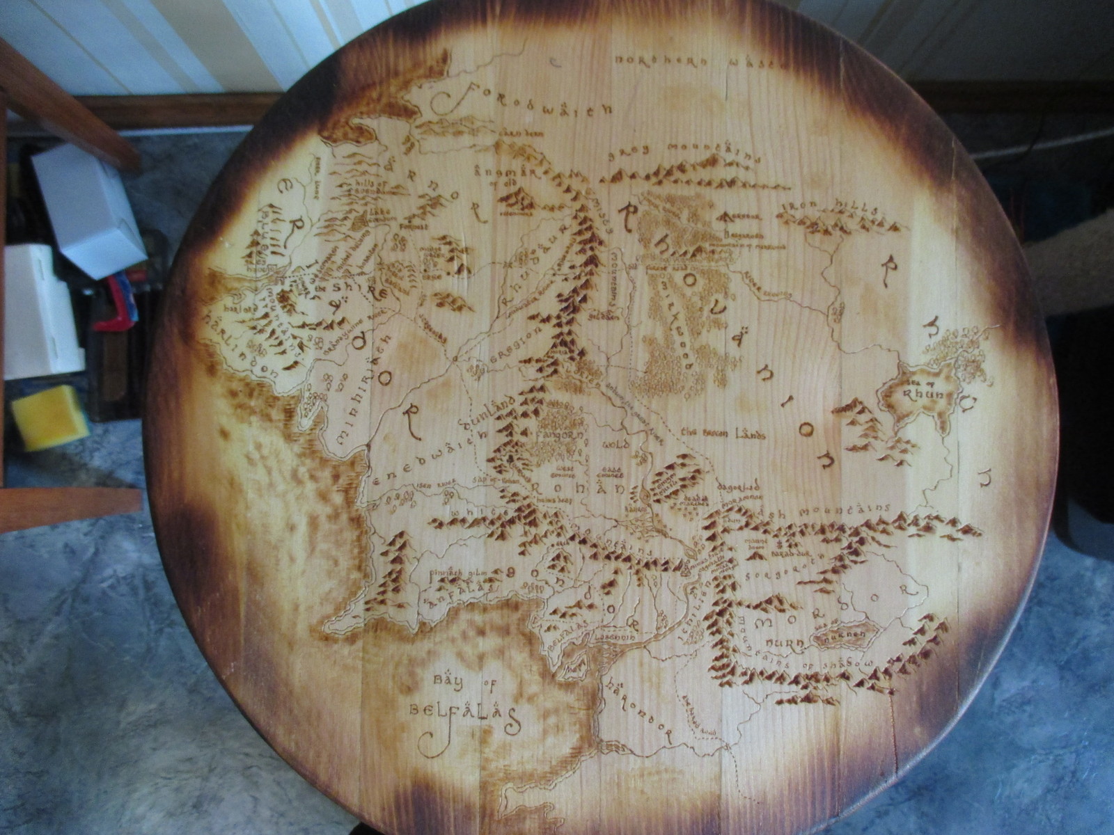 How I made a table based on The Lord of the Rings - My, Lord of the Rings, The hobbit, A shelf, Burning out, Pyrography, With your own hands, Longpost