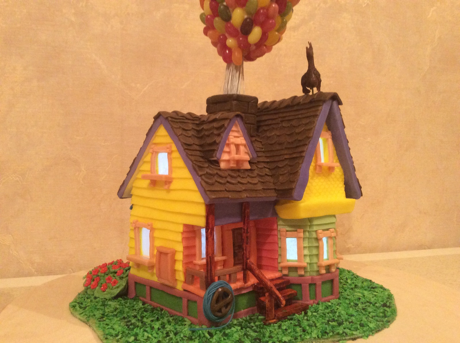 My brother asked me to make him a cake with the house from the cartoon Up for his birthday. - My, Cake, Waterfall, Ball, Children, Holidays, Video, Longpost