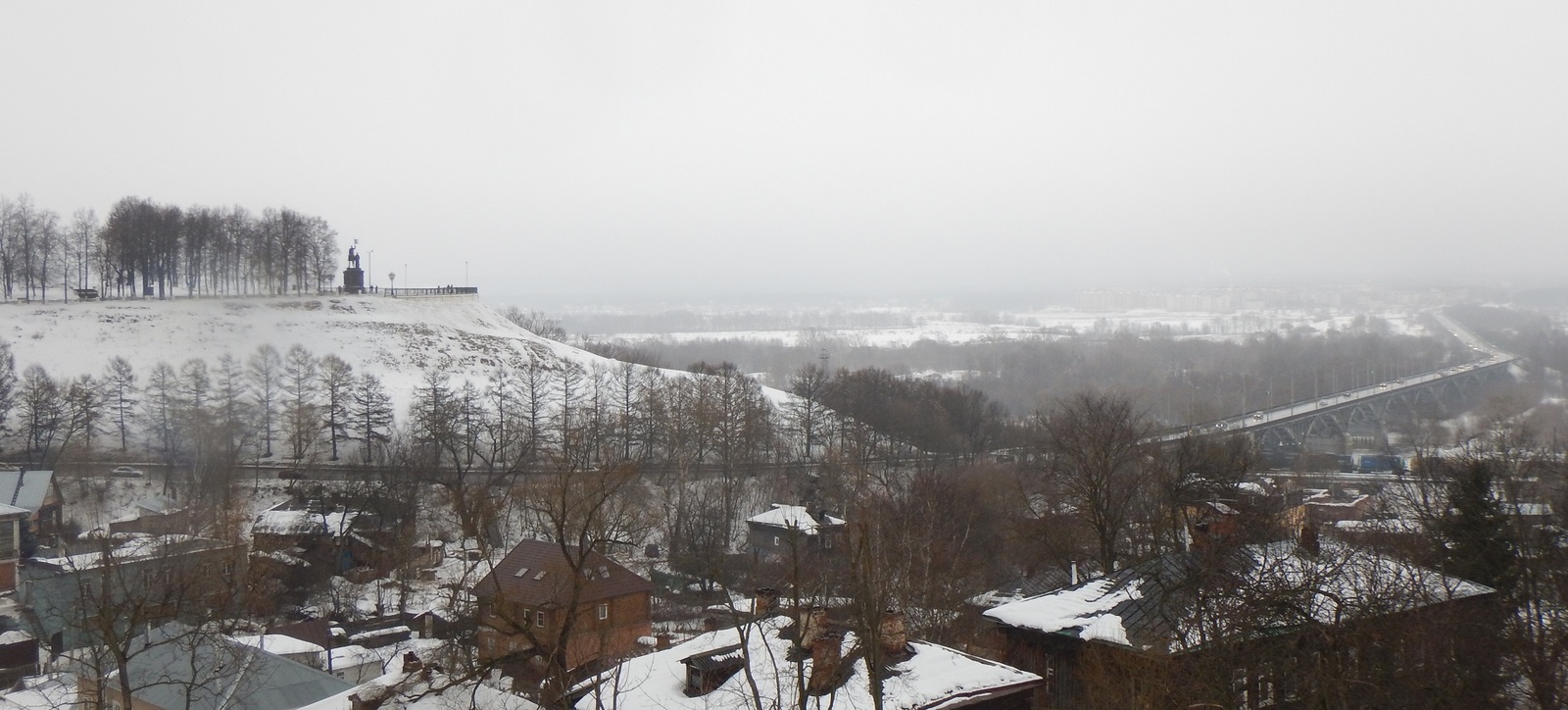 A new observation platform was made in Vladimir - My, Панорама, Vladimir, The photo, Landscape, Travels, Rain, Winter