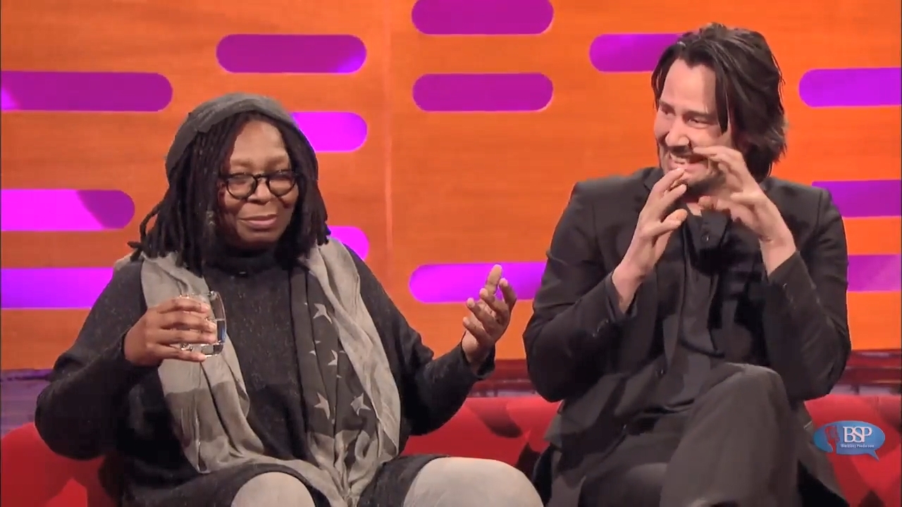 He can now! - My, Keanu Reeves, The Graham Norton Show, Longpost, Video, Smile