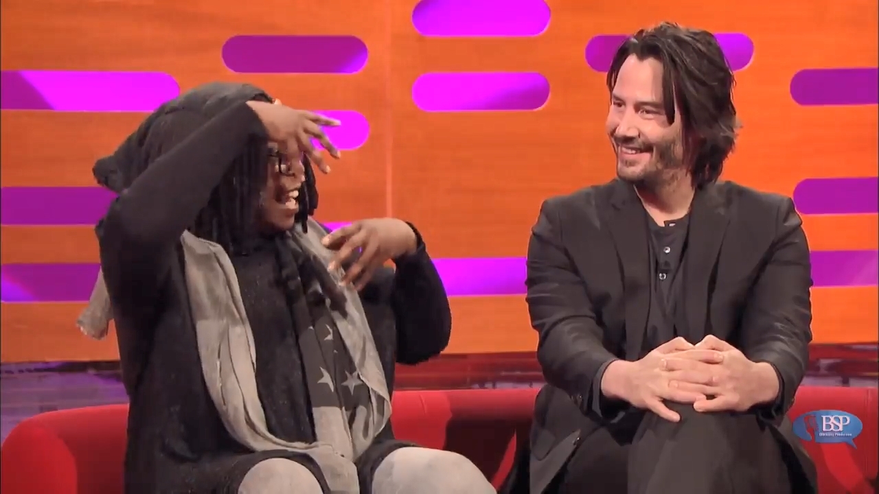 He can now! - My, Keanu Reeves, The Graham Norton Show, Longpost, Video, Smile