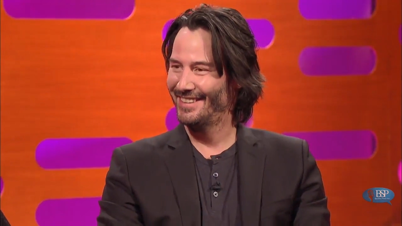 He can now! - My, Keanu Reeves, The Graham Norton Show, Longpost, Video, Smile