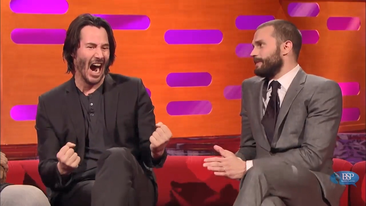 He can now! - My, Keanu Reeves, The Graham Norton Show, Longpost, Video, Smile