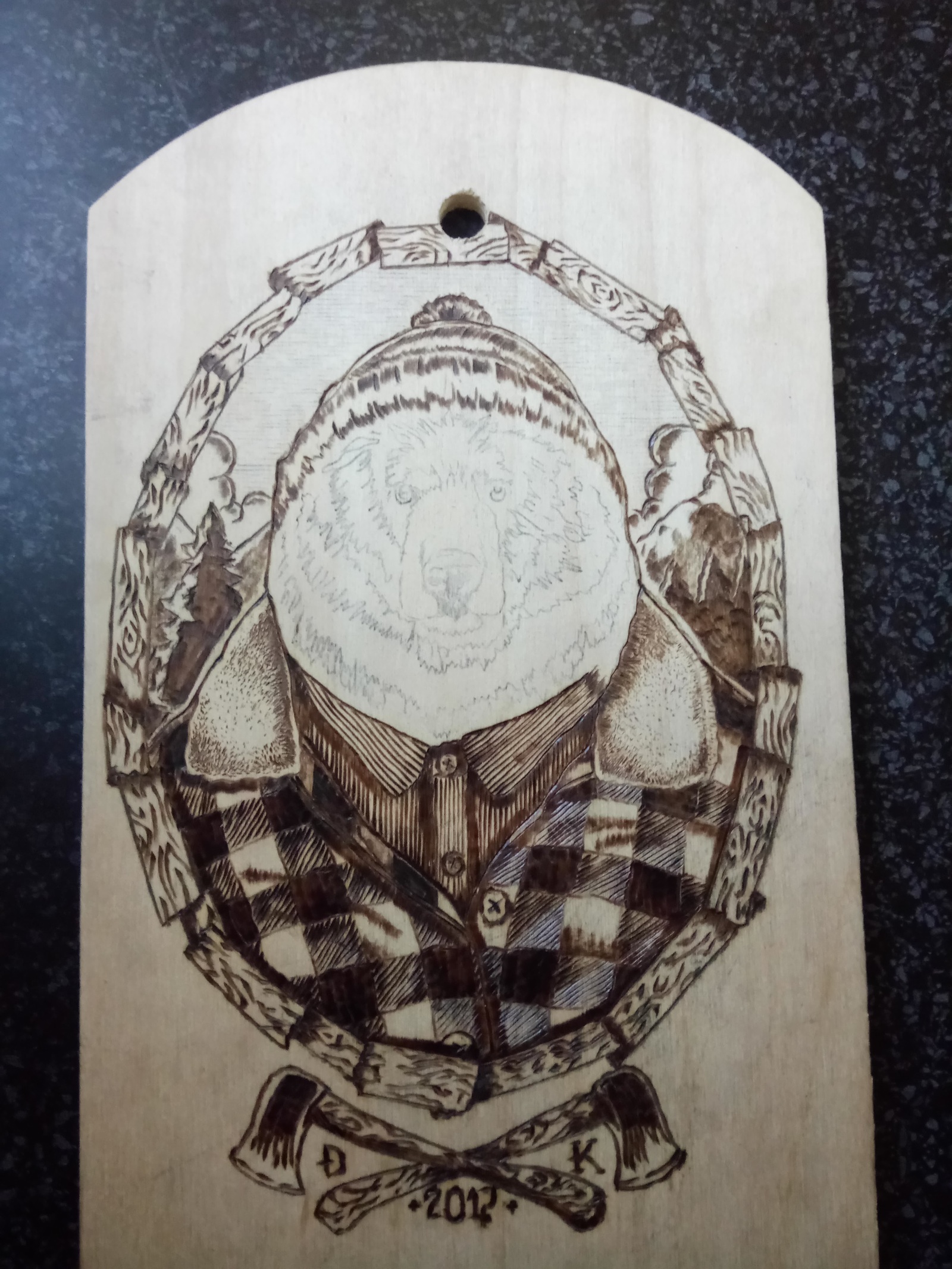 My first burning experience - My, My, Pyrography, The Bears, Forest, The mountains, , Fire, Tree, Longpost, Arms