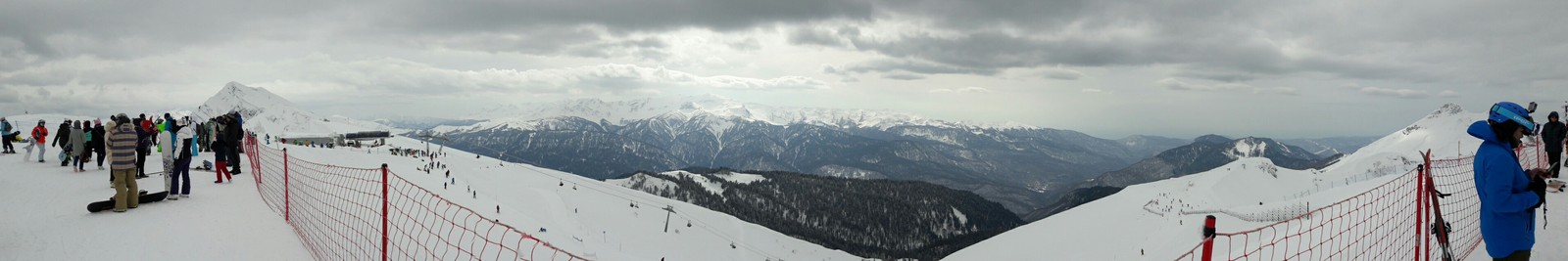 Панорама с Розы Пик - Красная Поляна, Горы, Роза Хутор