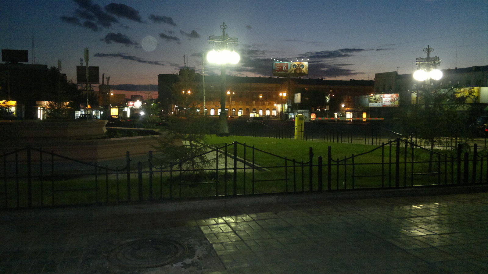 Omsk in the evening station square - My, Omsk, The photo