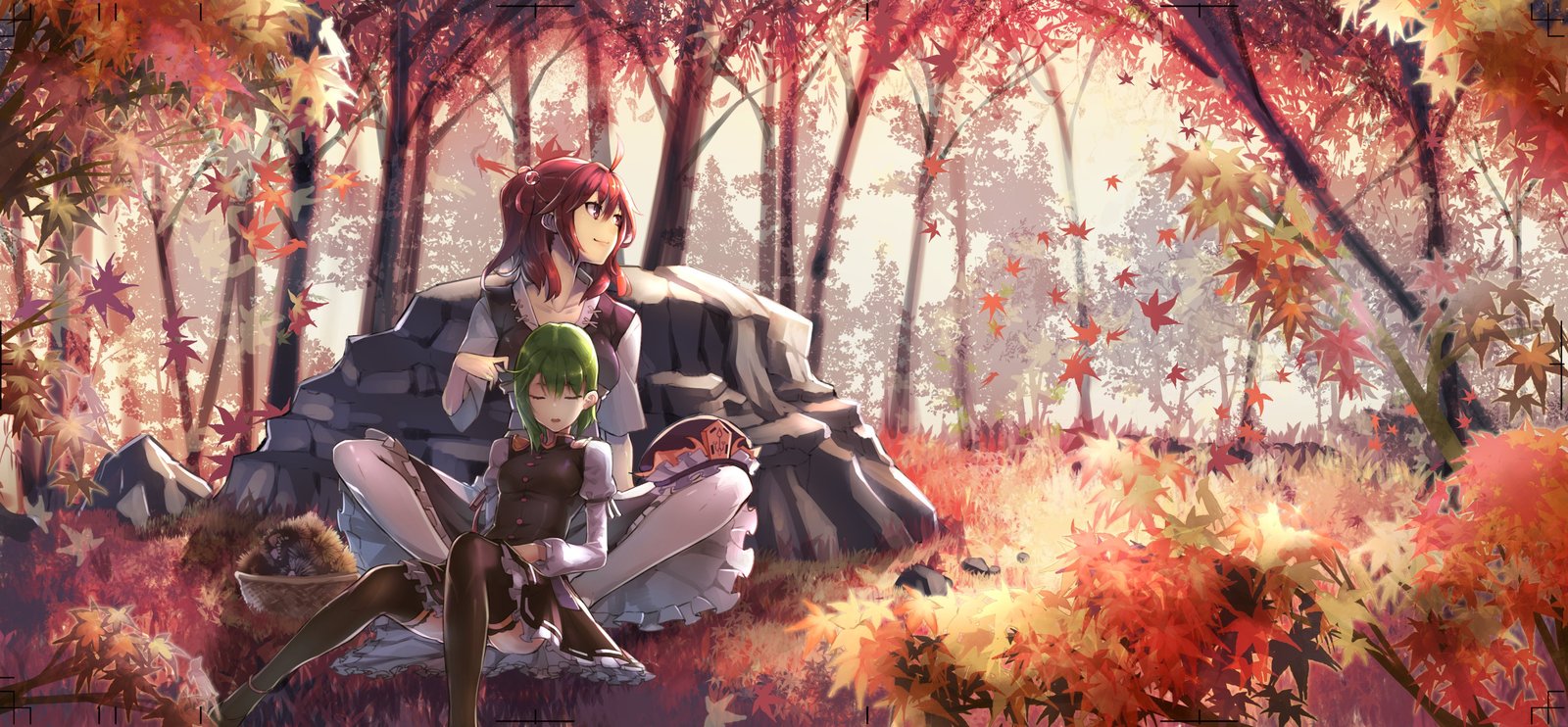 Leaf fall - Touhou, Anime art, Anime, Not anime, Shiki eiki, Onozuka Komachi