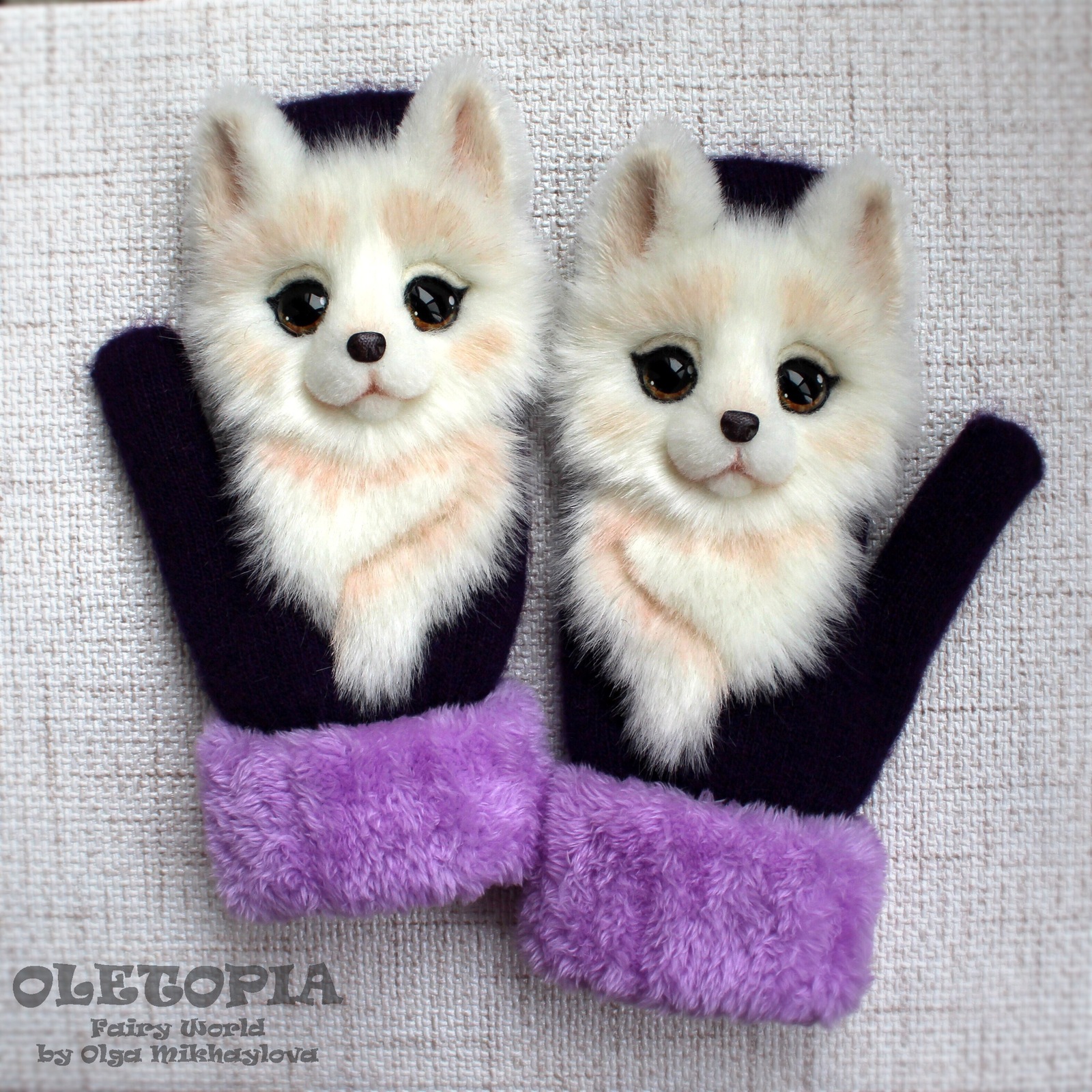 Soft Paws) - My, Mittens, cat, Husky, Samoyed, Owl, Fox, Needlework, Longpost