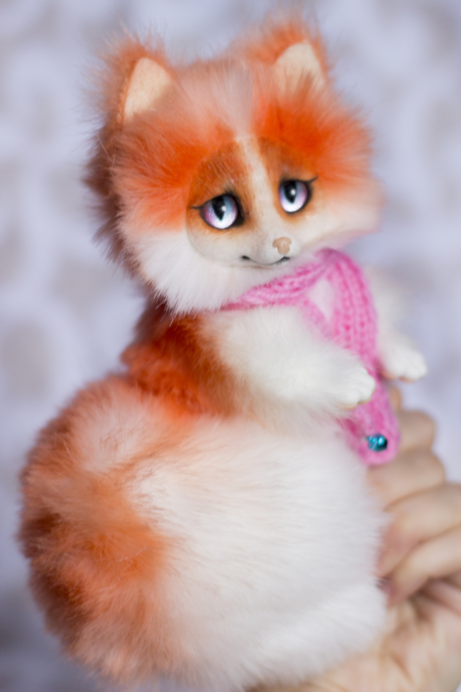 Fox cubs (faux fur toys) - My, Fox, Toys, Handmade, Artificial fur, Polymer clay, Longpost, Fox cubs