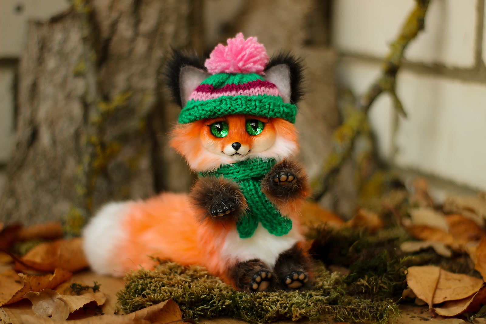 Fox cubs (faux fur toys) - My, Fox, Toys, Handmade, Artificial fur, Polymer clay, Longpost, Fox cubs