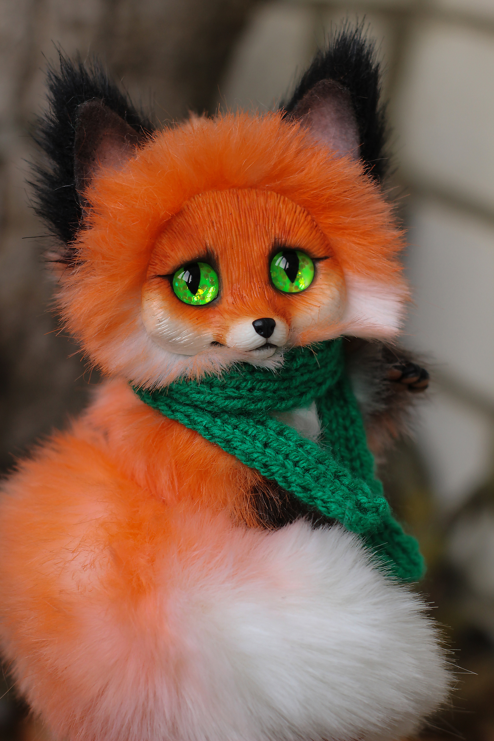 Fox cubs (faux fur toys) - My, Fox, Toys, Handmade, Artificial fur, Polymer clay, Longpost, Fox cubs