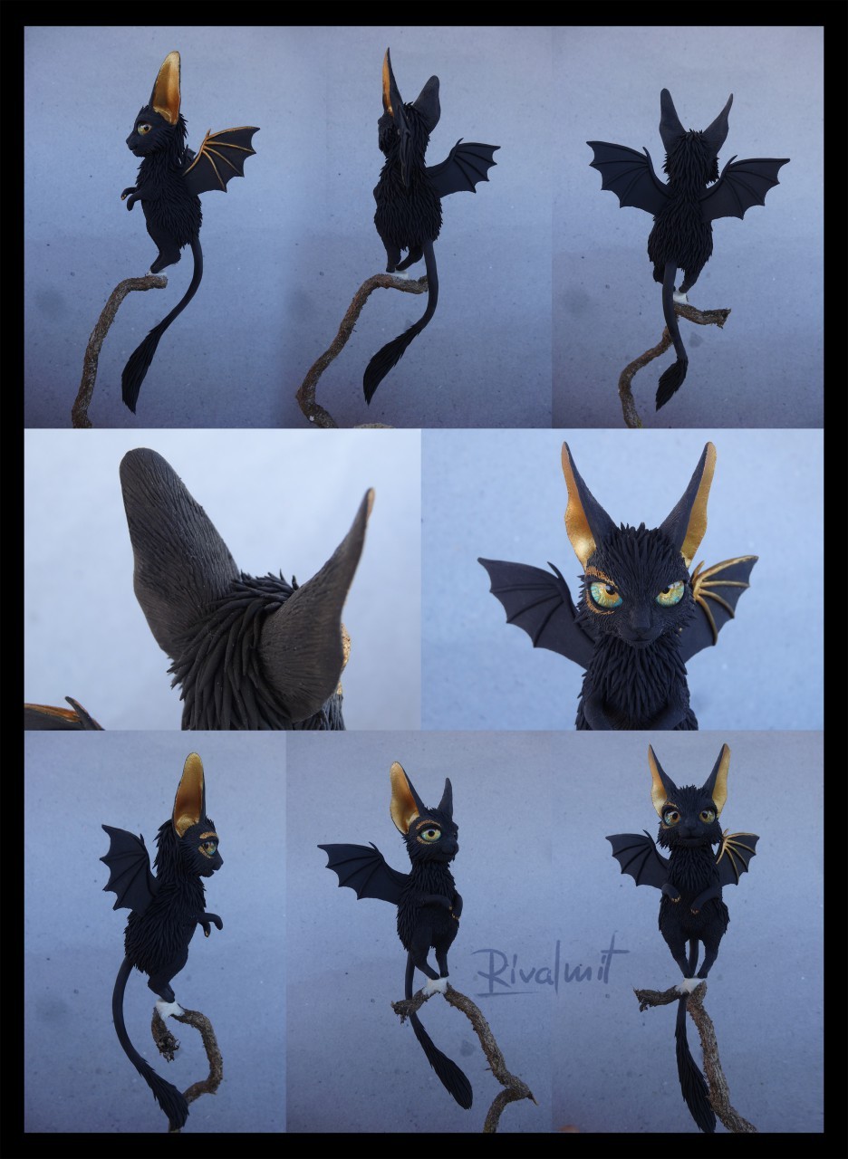 flying cat - My, cat, Bat, Milota, , , Rivalmit, Sculpture