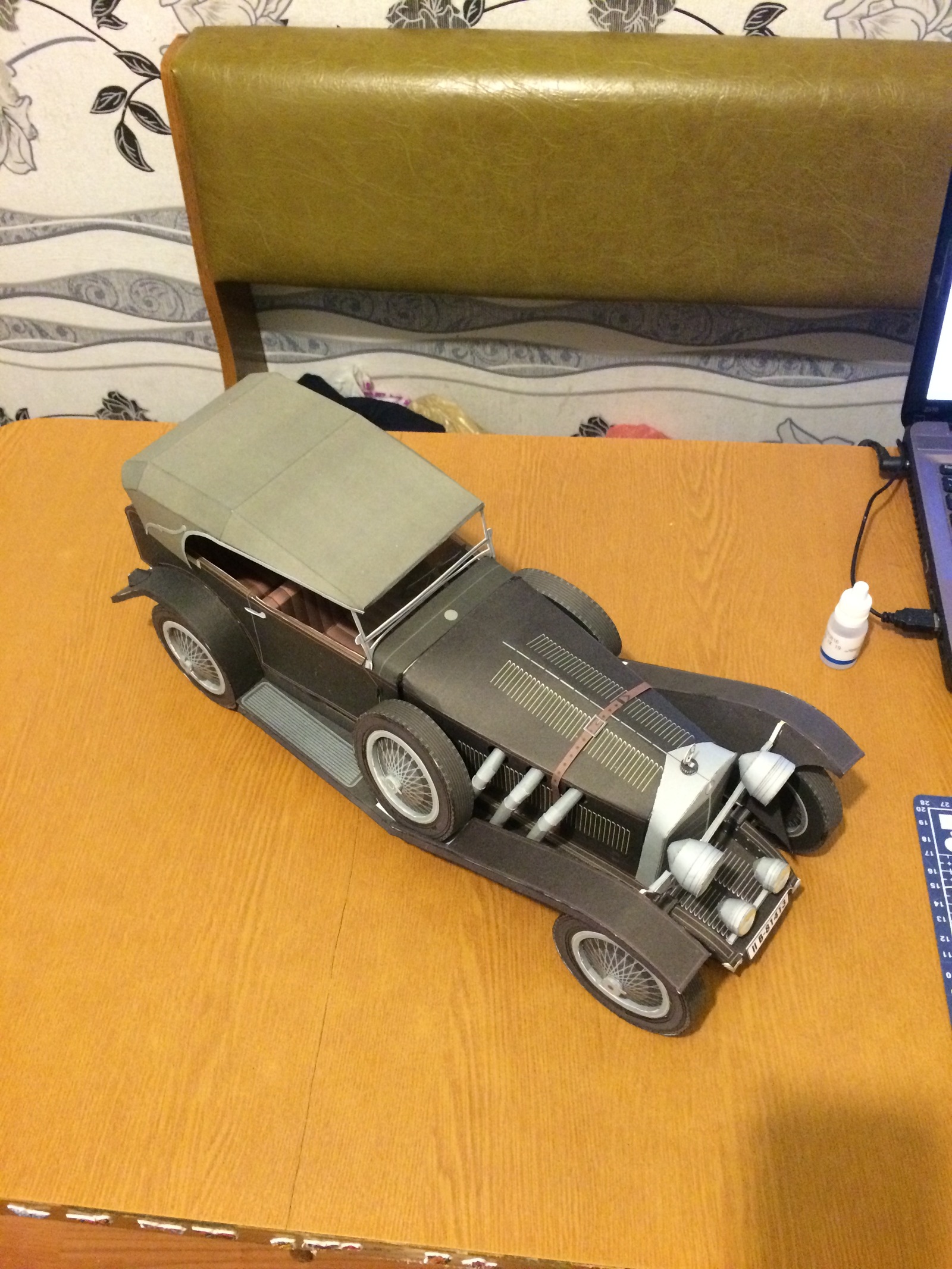 Mercedes s26 1927' - My, , Papercraft, Car modeling, Retro, , Longpost