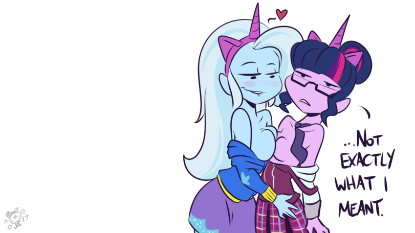 Кончики. - My Little Pony, MLP Edge, Equestria Girls, Trixie, Twilight sparkle, MLP Suggestive, MLP Lesbian, Шиппинг