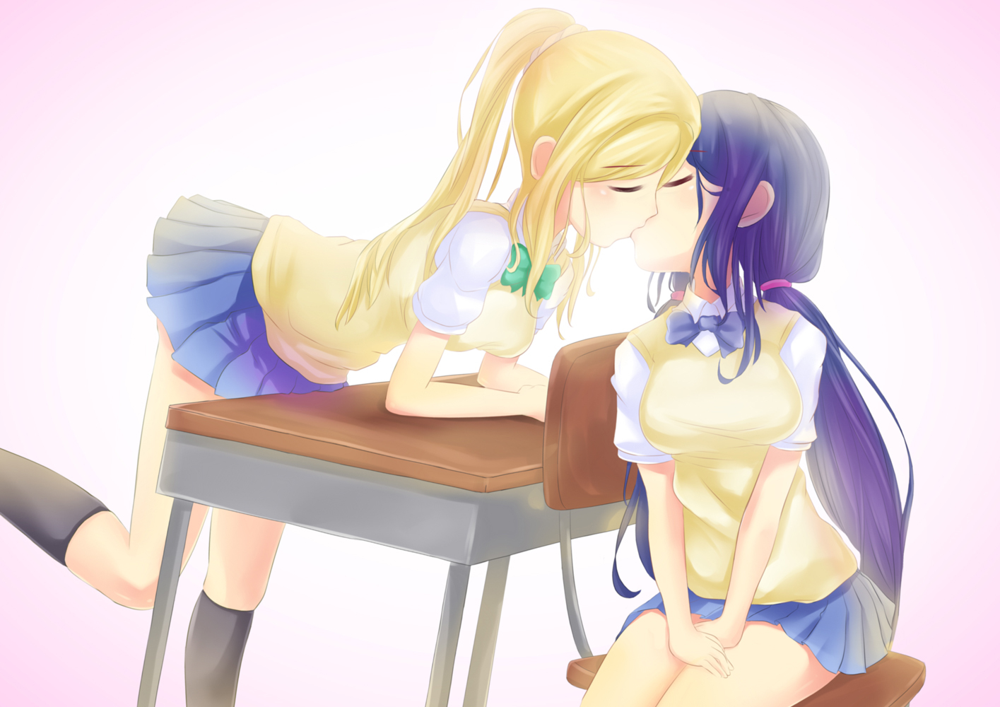 Kiss - NSFW, Anime art, Anime, Ayase eli, Nozomi Toujou, Love live! School idol project