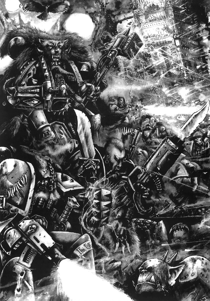 Космоволки - Space wolves, Warhammer 40k, Old Warhammer, Космодесант, Wh Art, Длиннопост