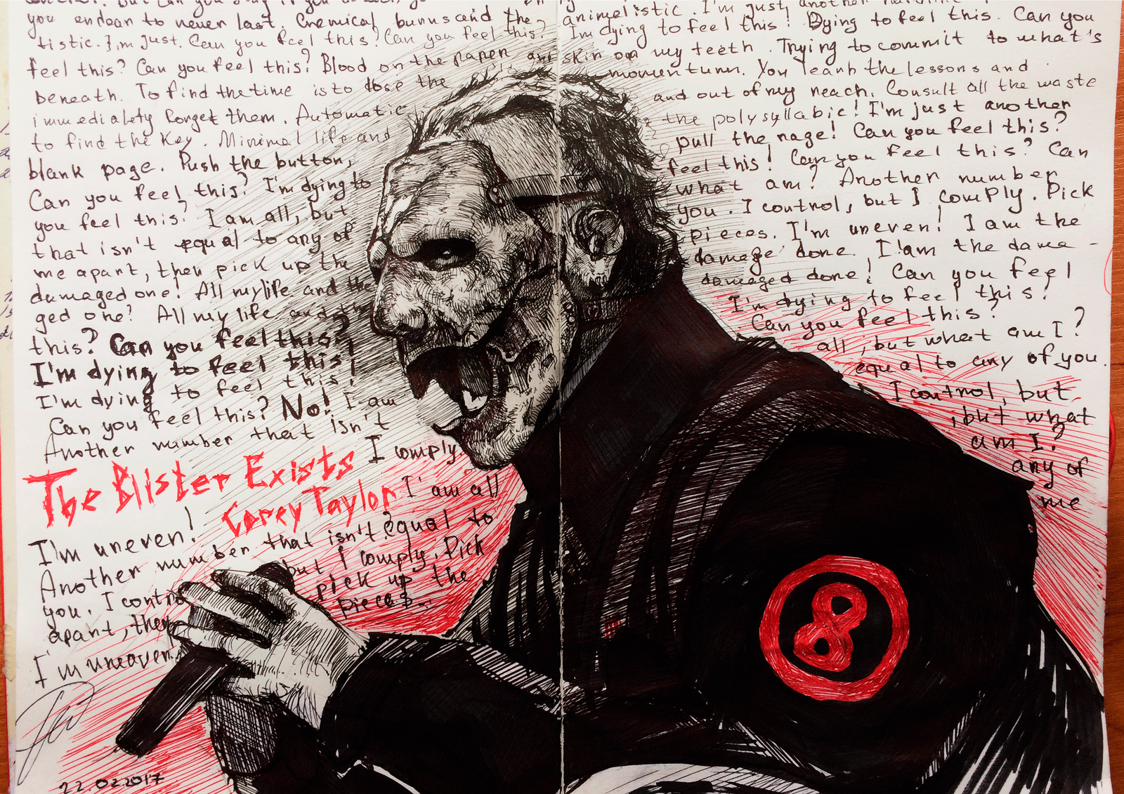 Corey Taylor - My, Slipknot, Drawing, Pen drawing