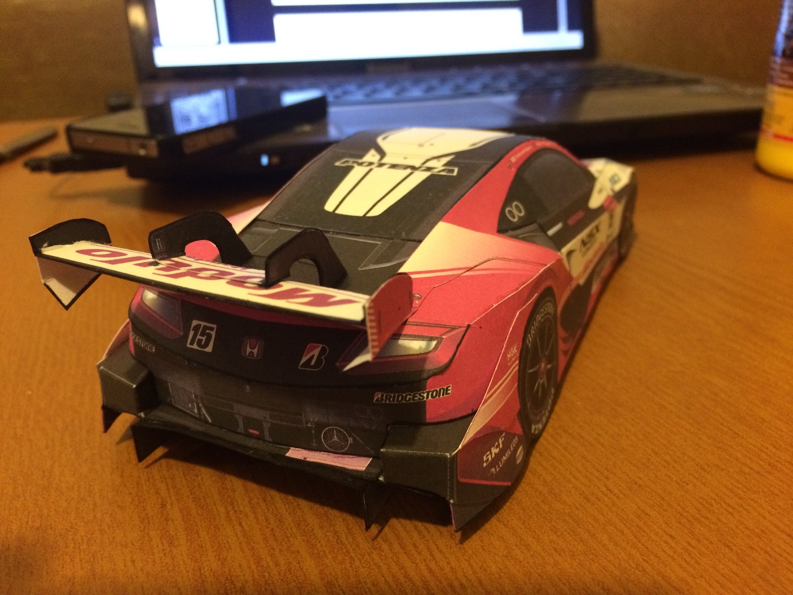 Honda NSX 2015' - My, 1:24, Honda NSX, Papercraft, Car modeling, Sport, Longpost