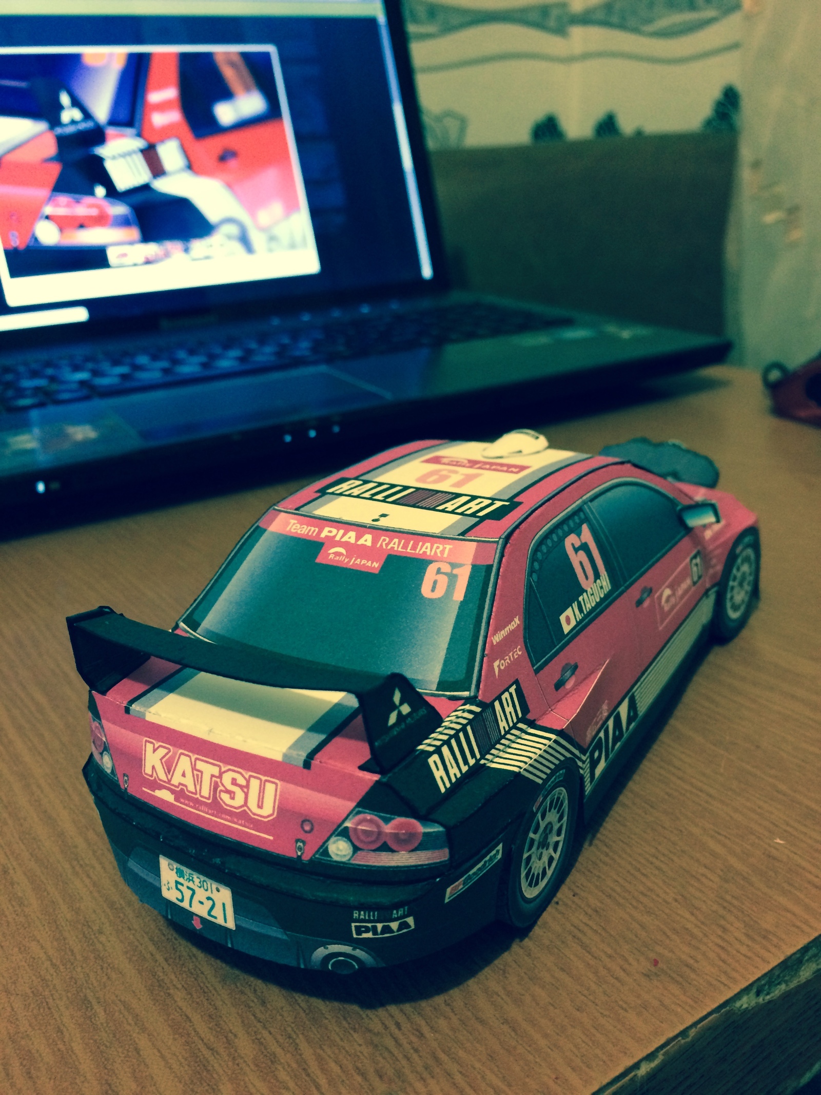 Mitsubishi Lancer Evolution IX - My, 1:24, Papercraft, Mitsubishi, Sport, Car modeling, Longpost, Mitsubishi lancer